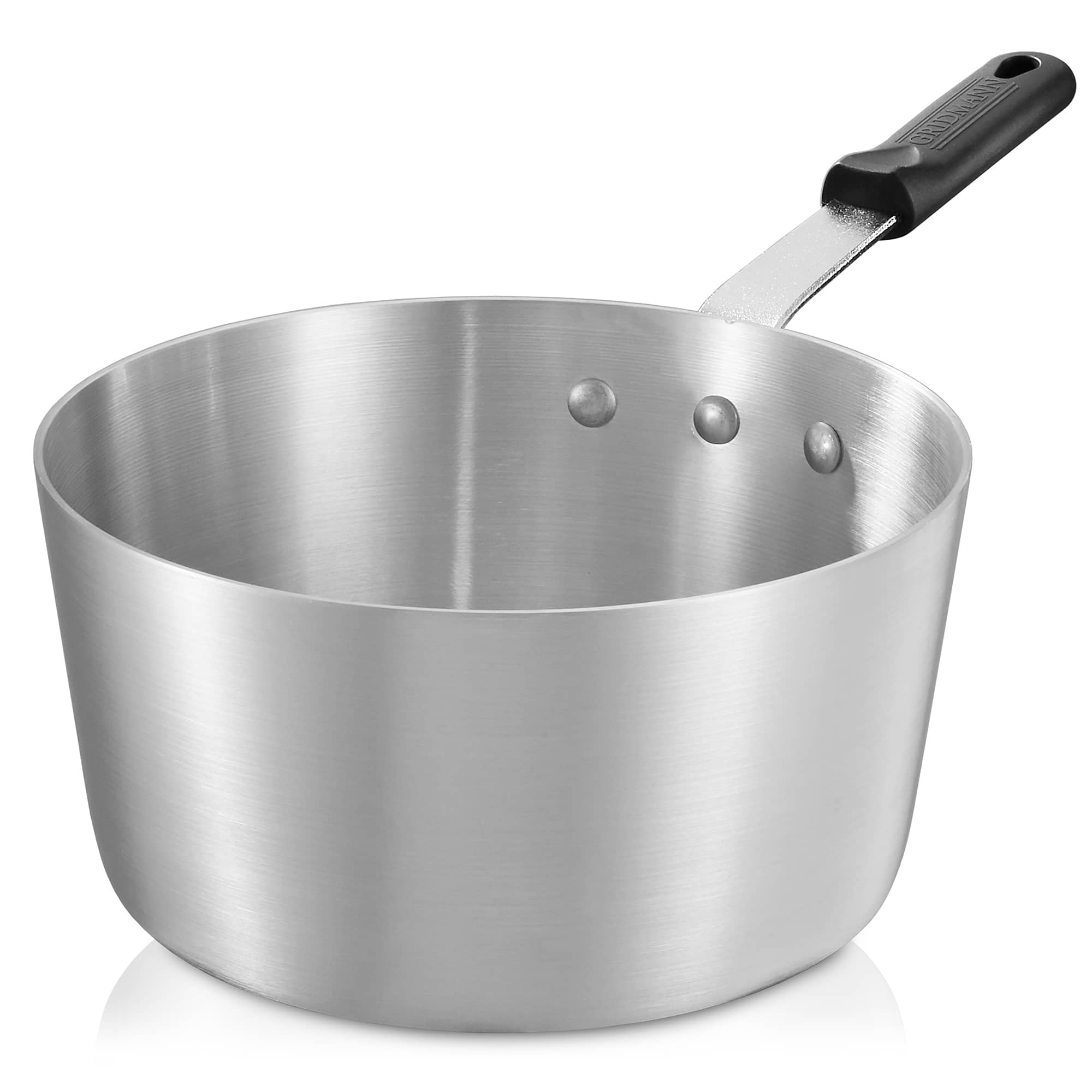 GRIDMANN - 4.5-QT Aluminum Sauce Pan and Silicone Handle - NSF Pro Cookware - Silver