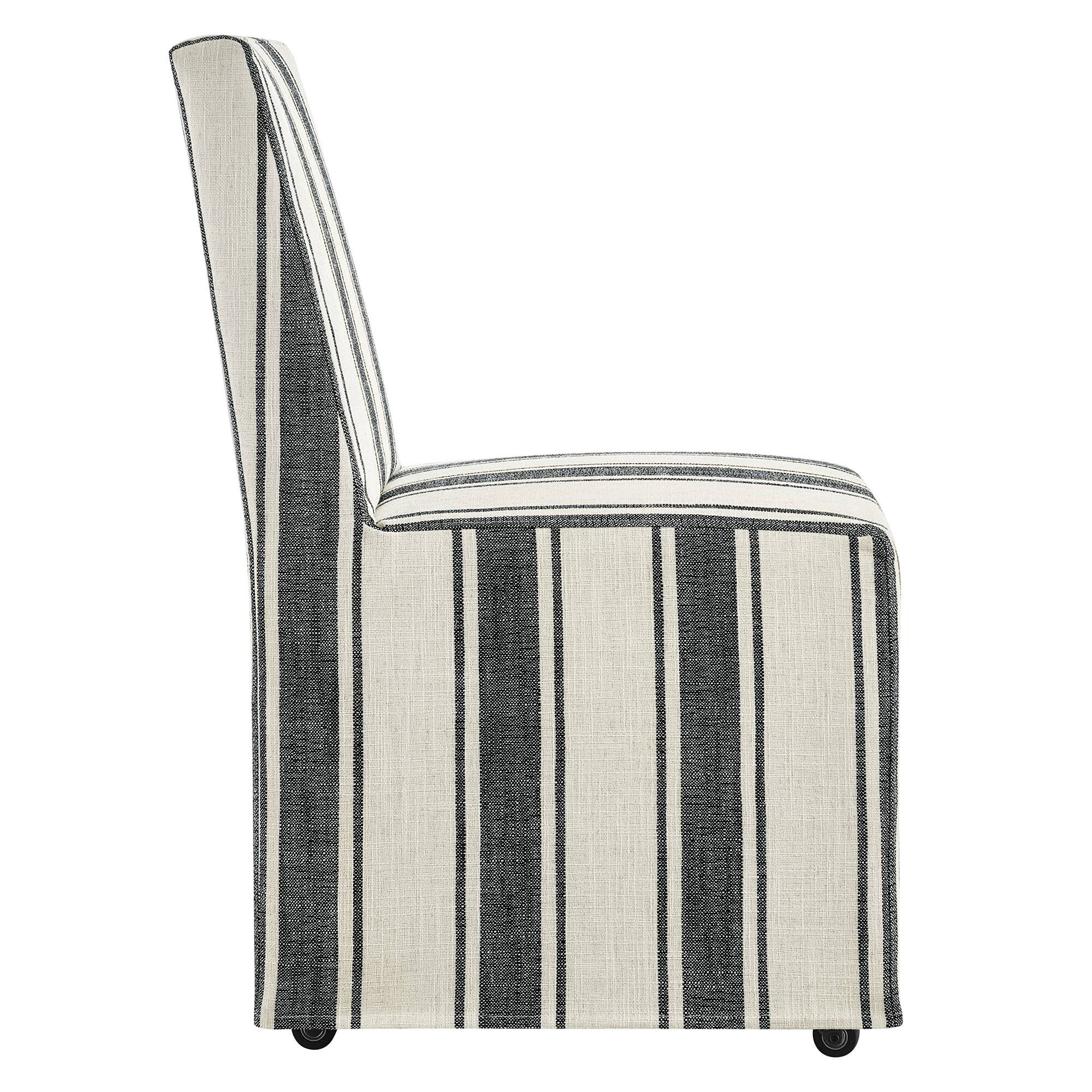 Tessera Striped Slipcovered Dining Side Chair by Modway - Black Stripe - Thumbnail 3