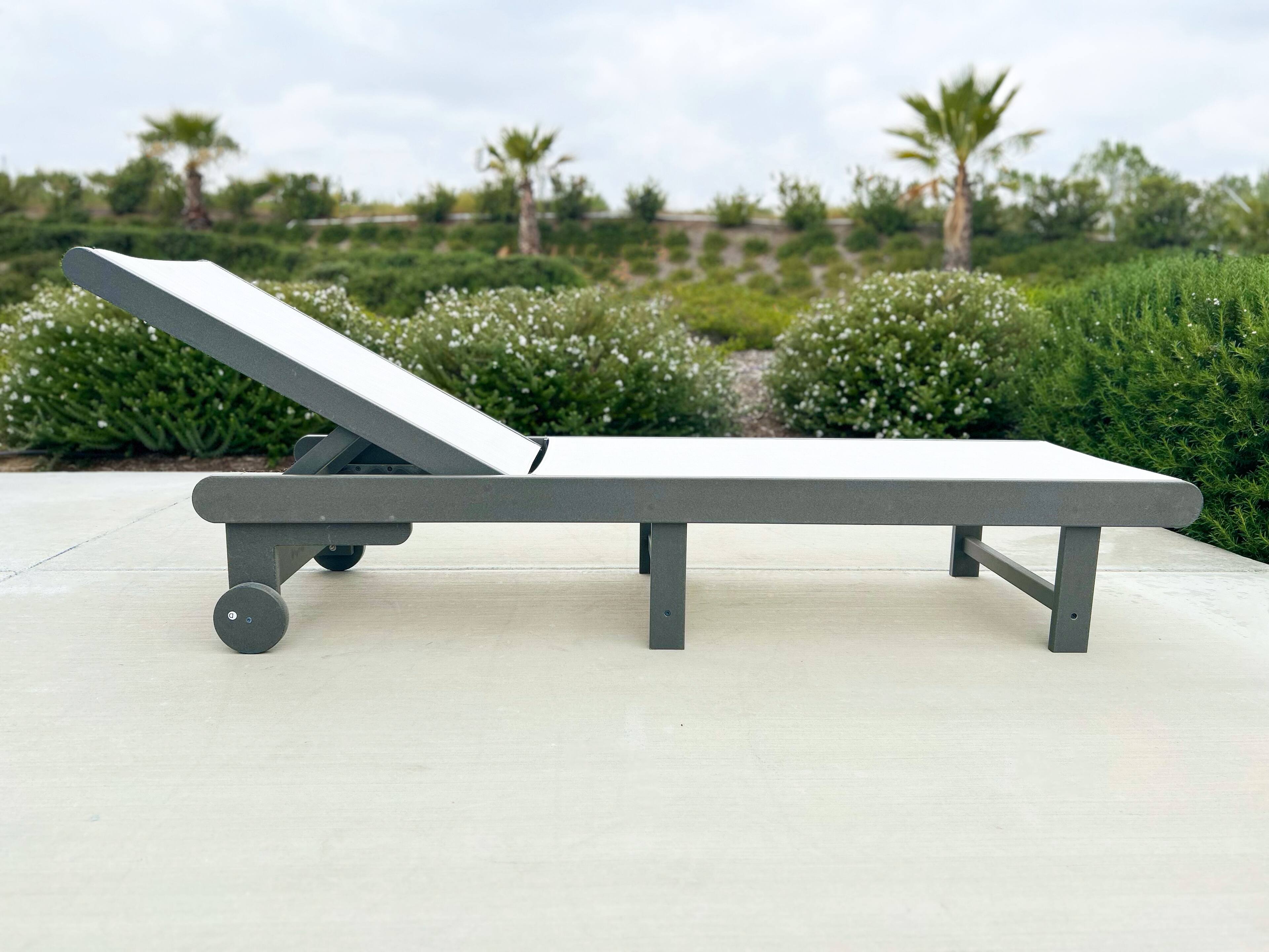 Alt View 6. LuXeo - Venice HDPE Chaise Lounge, Gray (Set of 4) - Gray.