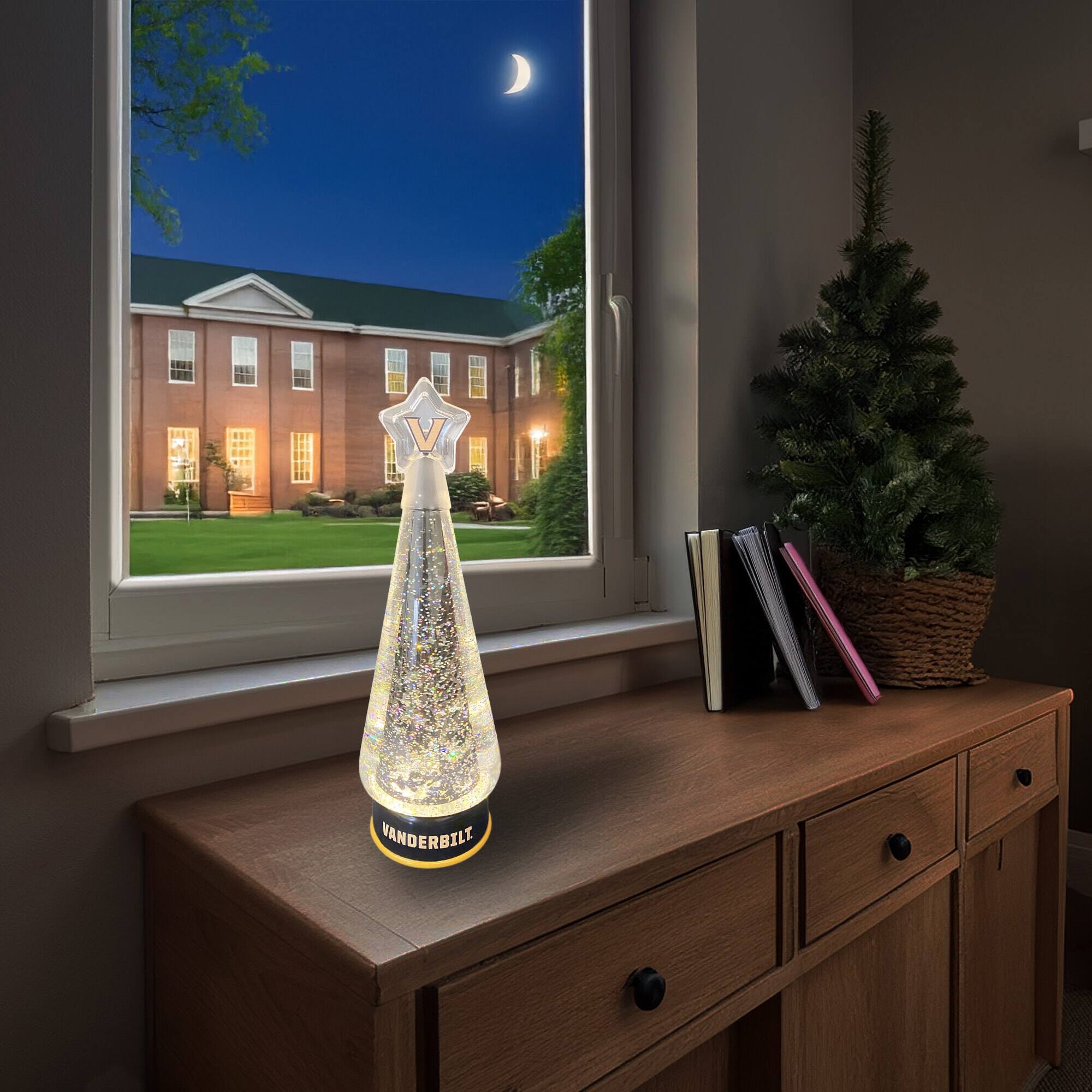 Alt View 2. Santa's Workshop - Vanderbilt Commodores 12" Tree Globe - Black.