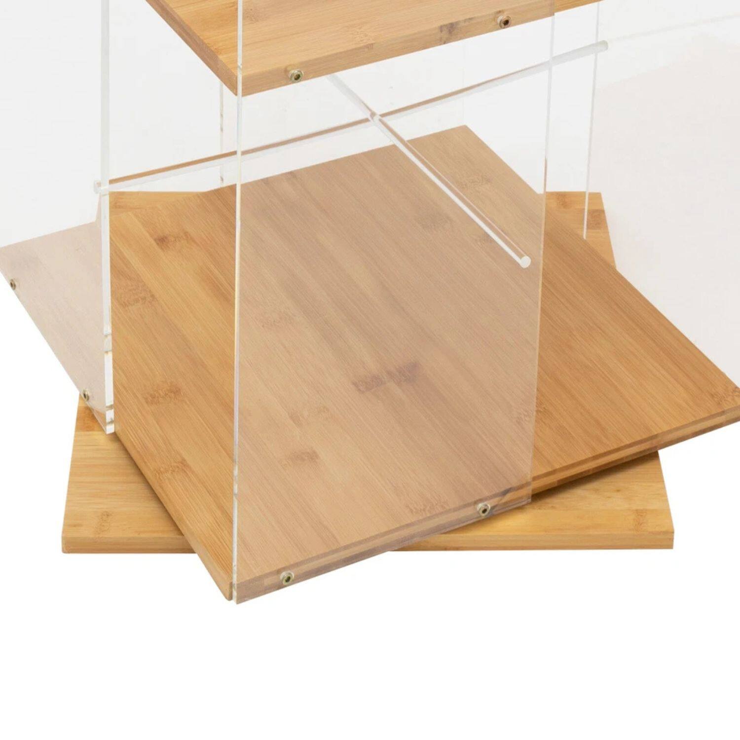 Left. Home Collection - 3-Tier Clear Acrylic Bookshelf – Bedroom Storage & Display Rack Bookcase - Clear, Log.
