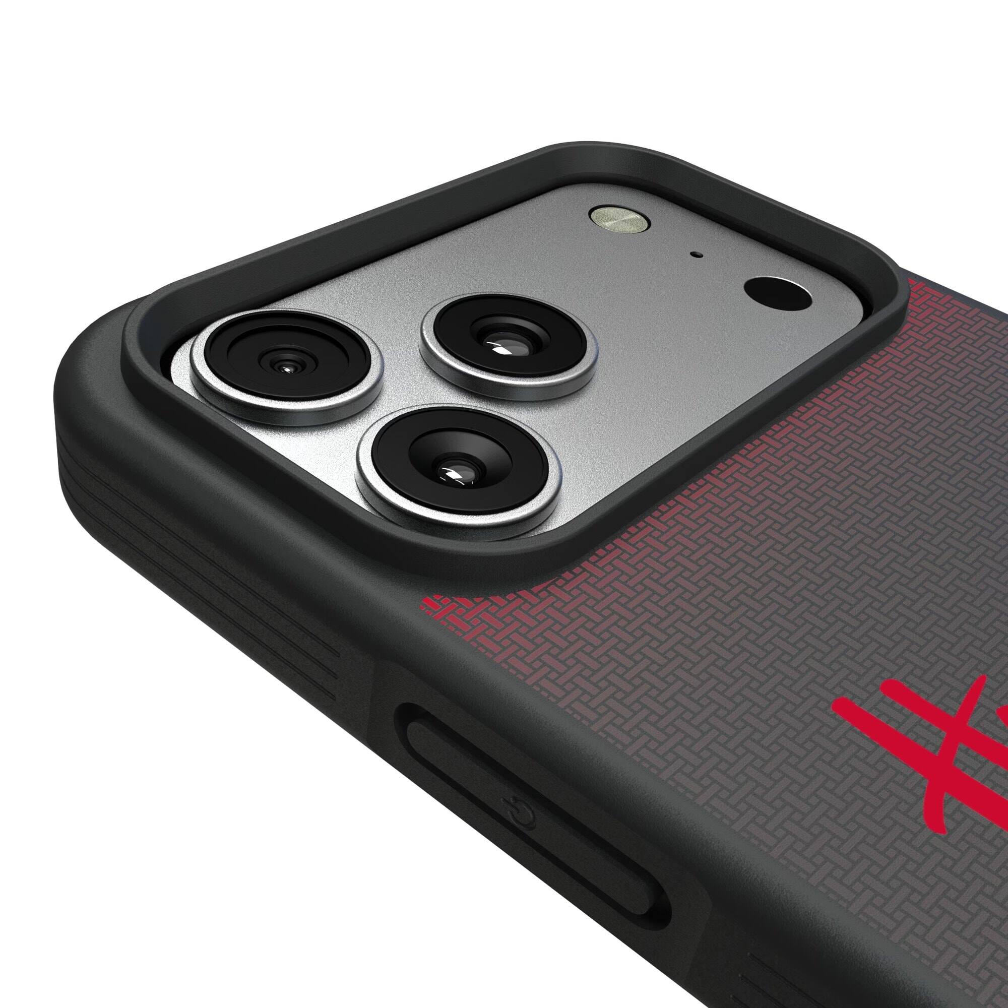 Alt View 2. Keyscaper - Nebraska Huskers Linen Logo iPhone Bump Case - 13 mini - Black.