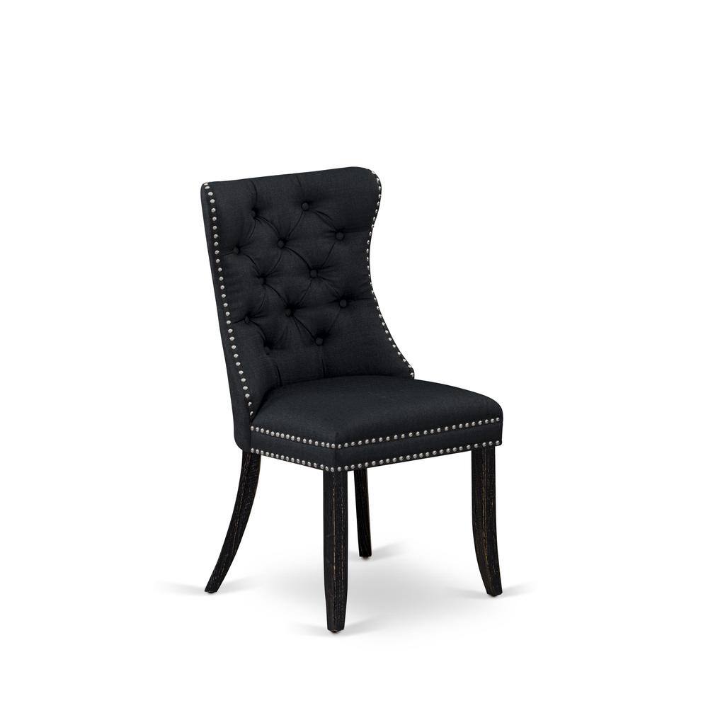 Back. East West Furniture - Parson Chairs - Black.