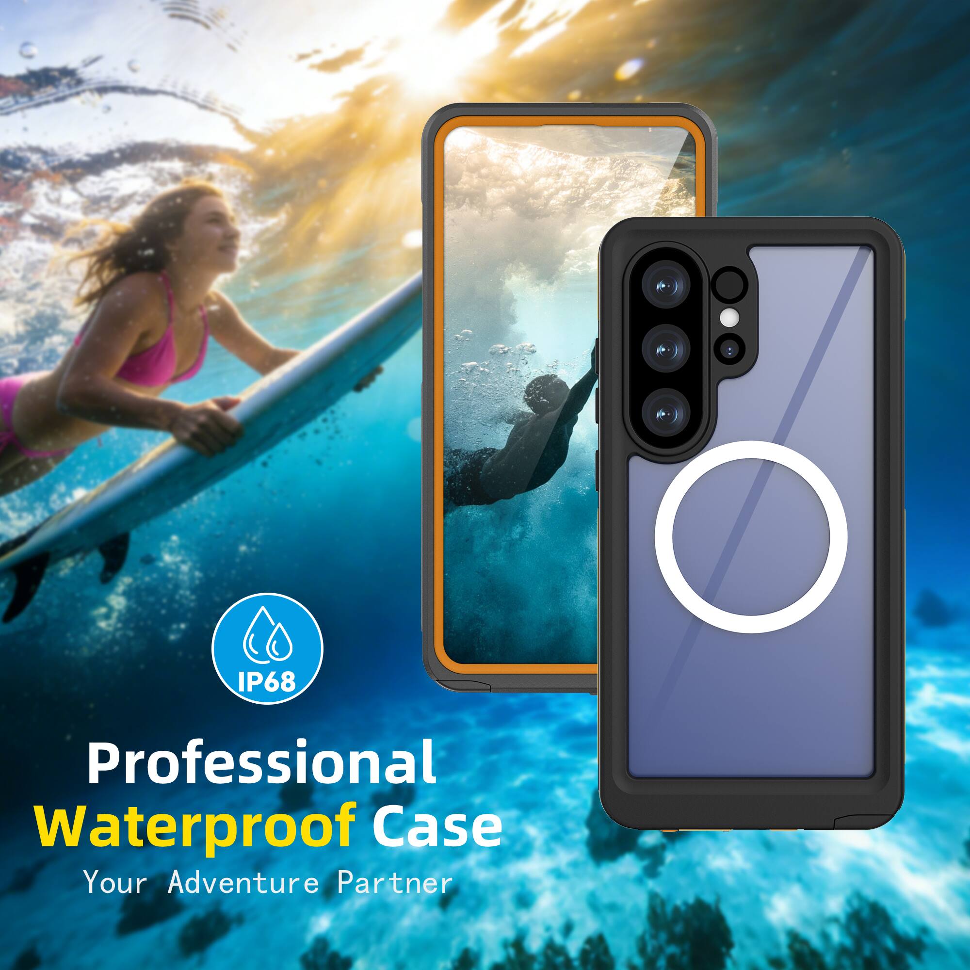 IP68  
Professional Waterproof Case  
Your Adventure Partner