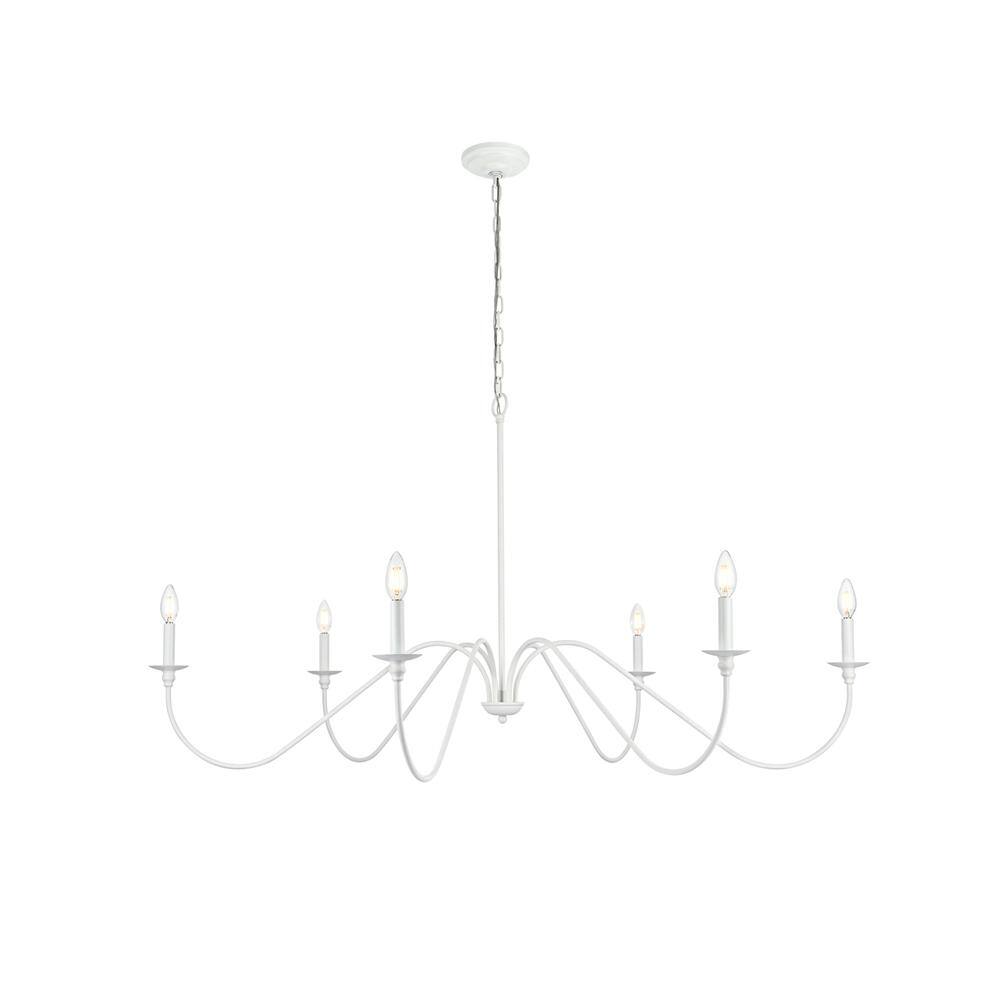 Alt View 5. Living District - Rohan 54 inch chandelier in White - White.