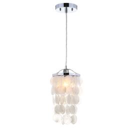 Jonathan Y - Cayla 7" Seashell LED Pendant, /Chrome - White