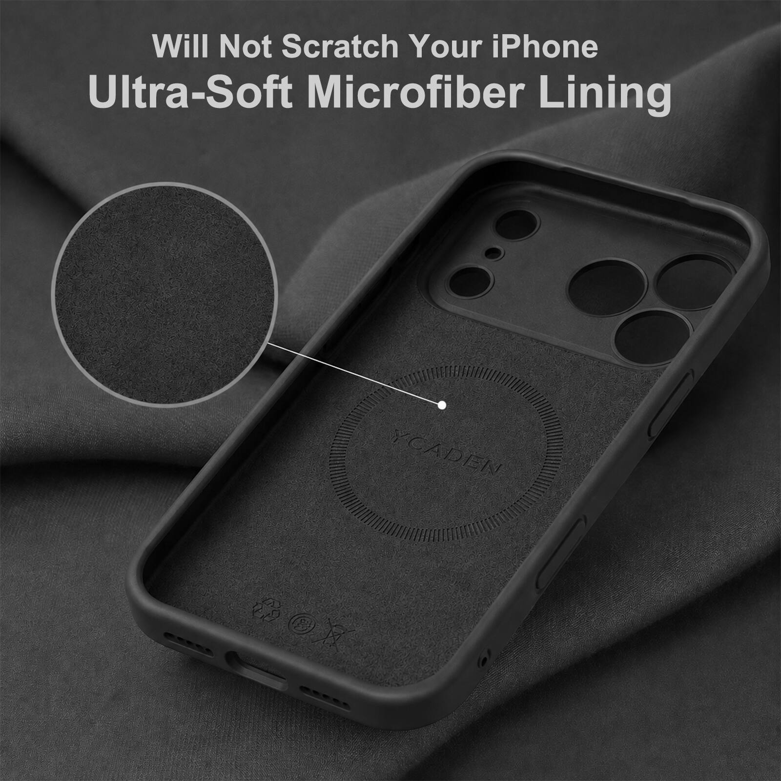 Will Not Scratch Your iPhone  
Ultra-Soft Microfiber Lining