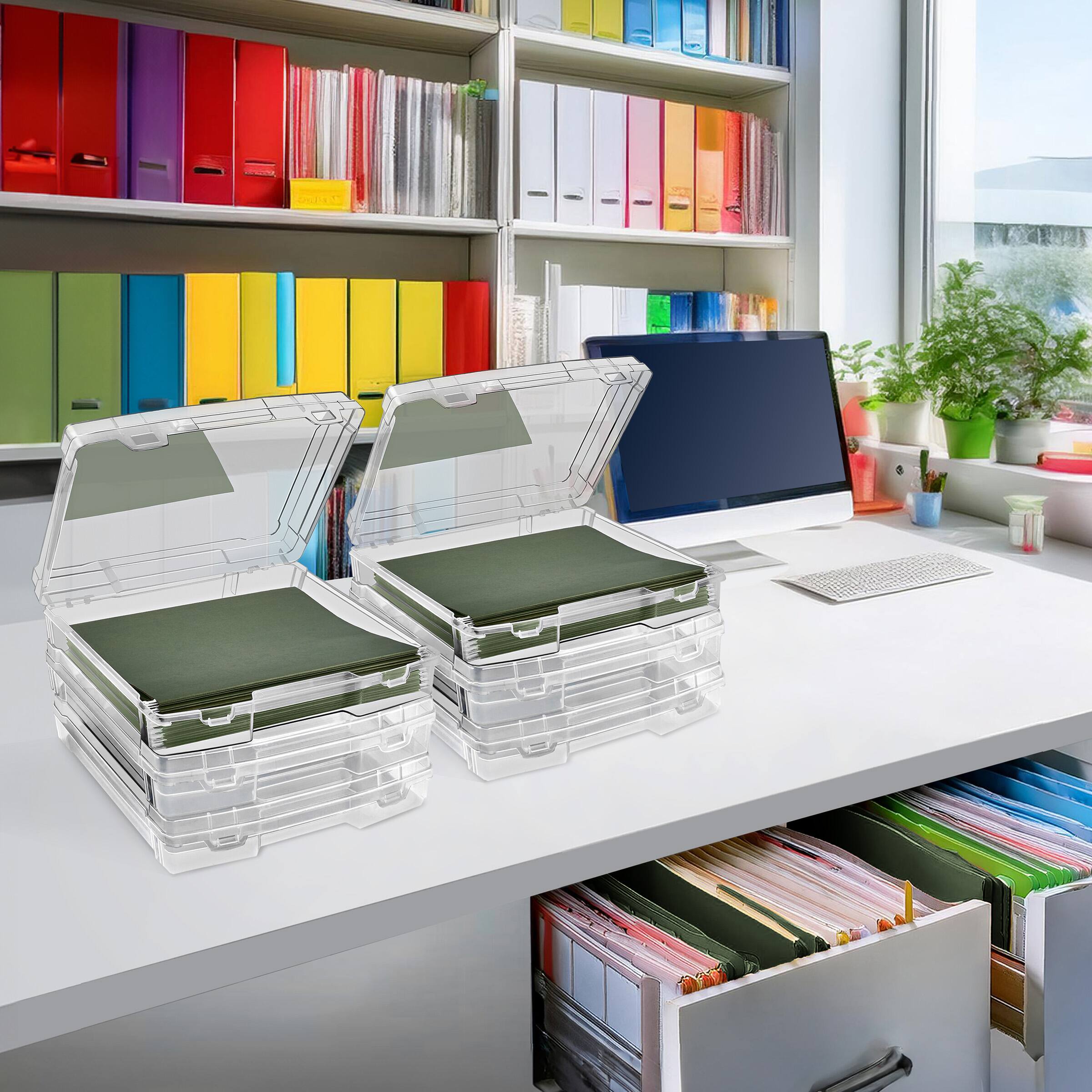 Sorbus Set of 6 Wide Hanging File Organizer Bin, Interior 10