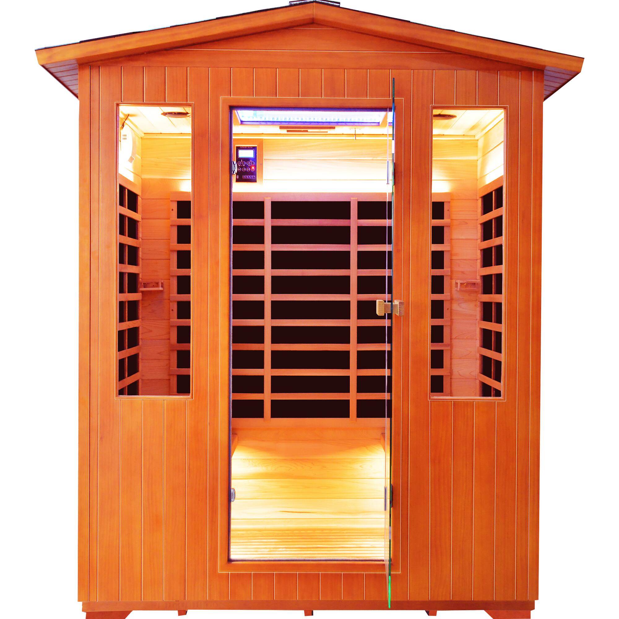 Left. Mondawe - 3-4 person outdoor sauna room - Ameican White Oak.