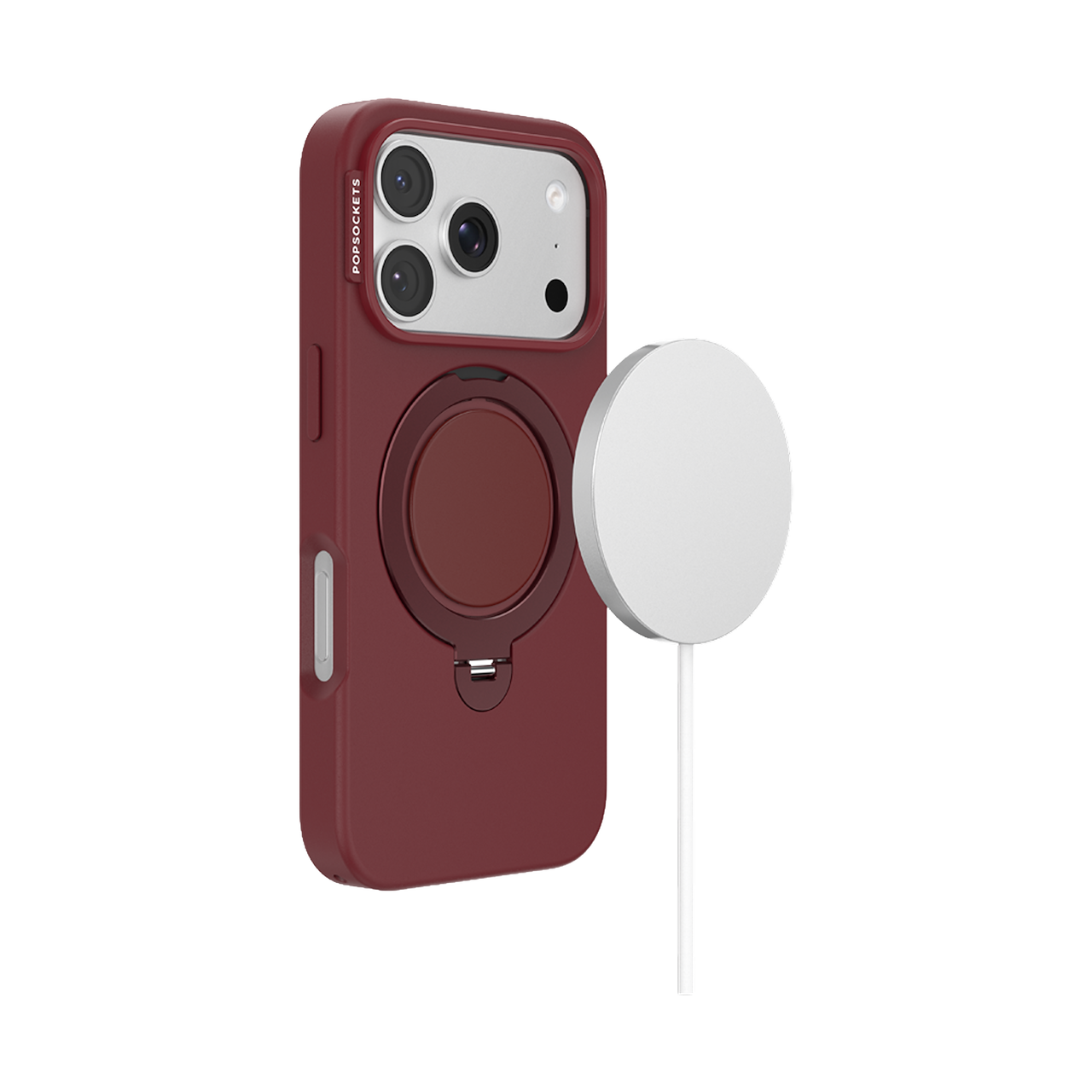 Alt View 2. PopSockets - Low Pro Case iPhone 18 Pro/17 Pro - Burgundy.