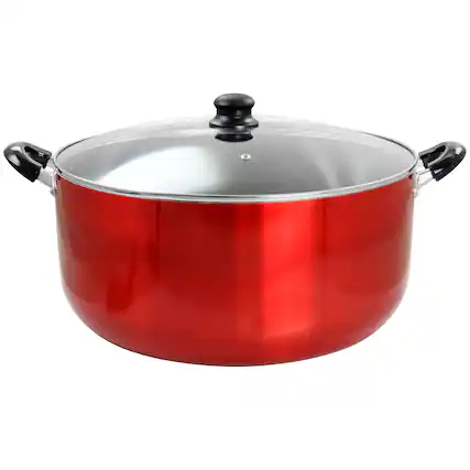 Front. Better Chef - Better Chef for Professional Results 24 Quart Heavy Gauge Aluminum Dutch Oven in Red - Red.