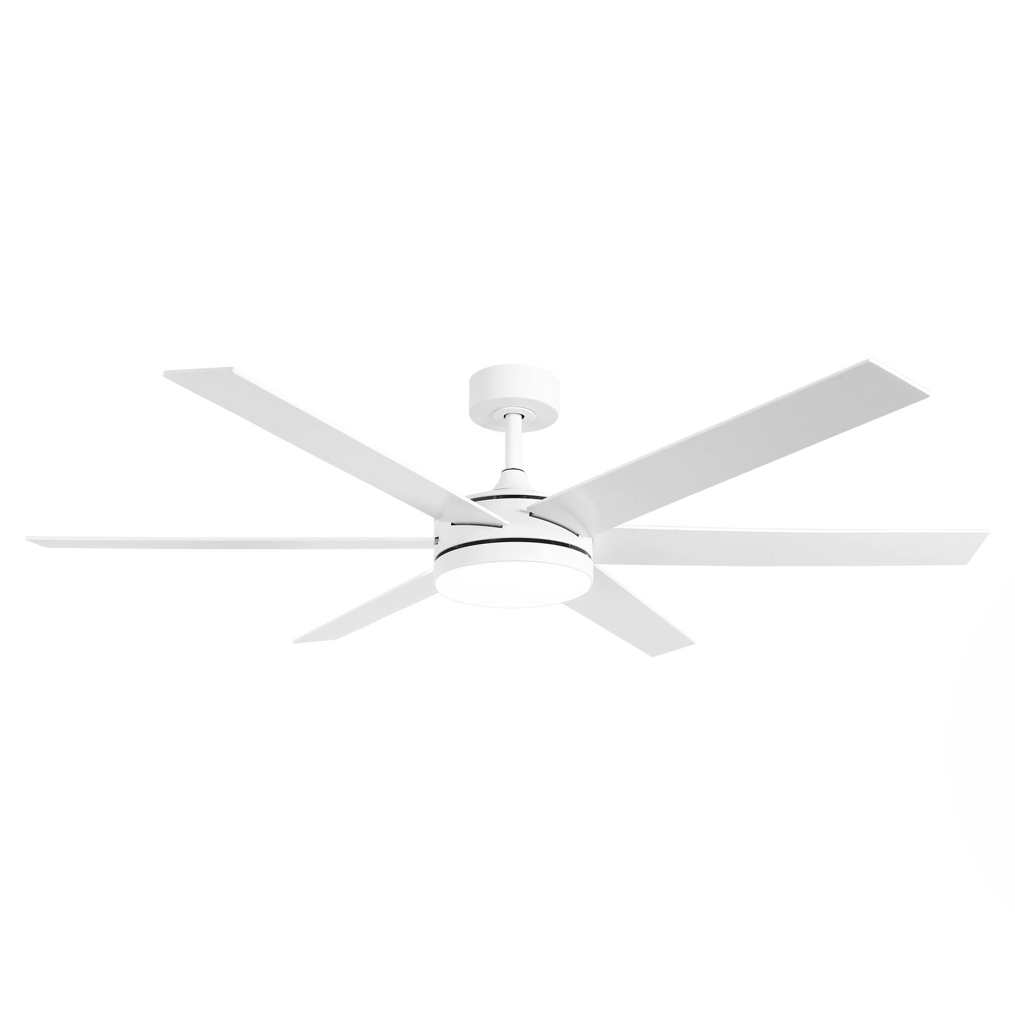 Alt View 8. Vaczon - 60" Modern White 3CCT Integrated LED Ceiling Fan with Remote and APP - White.