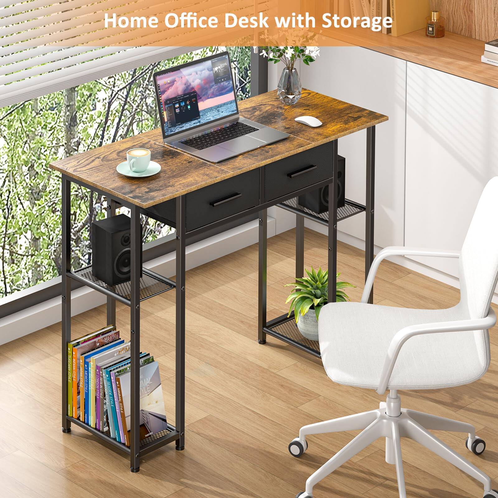 Home Office Desk with Storage