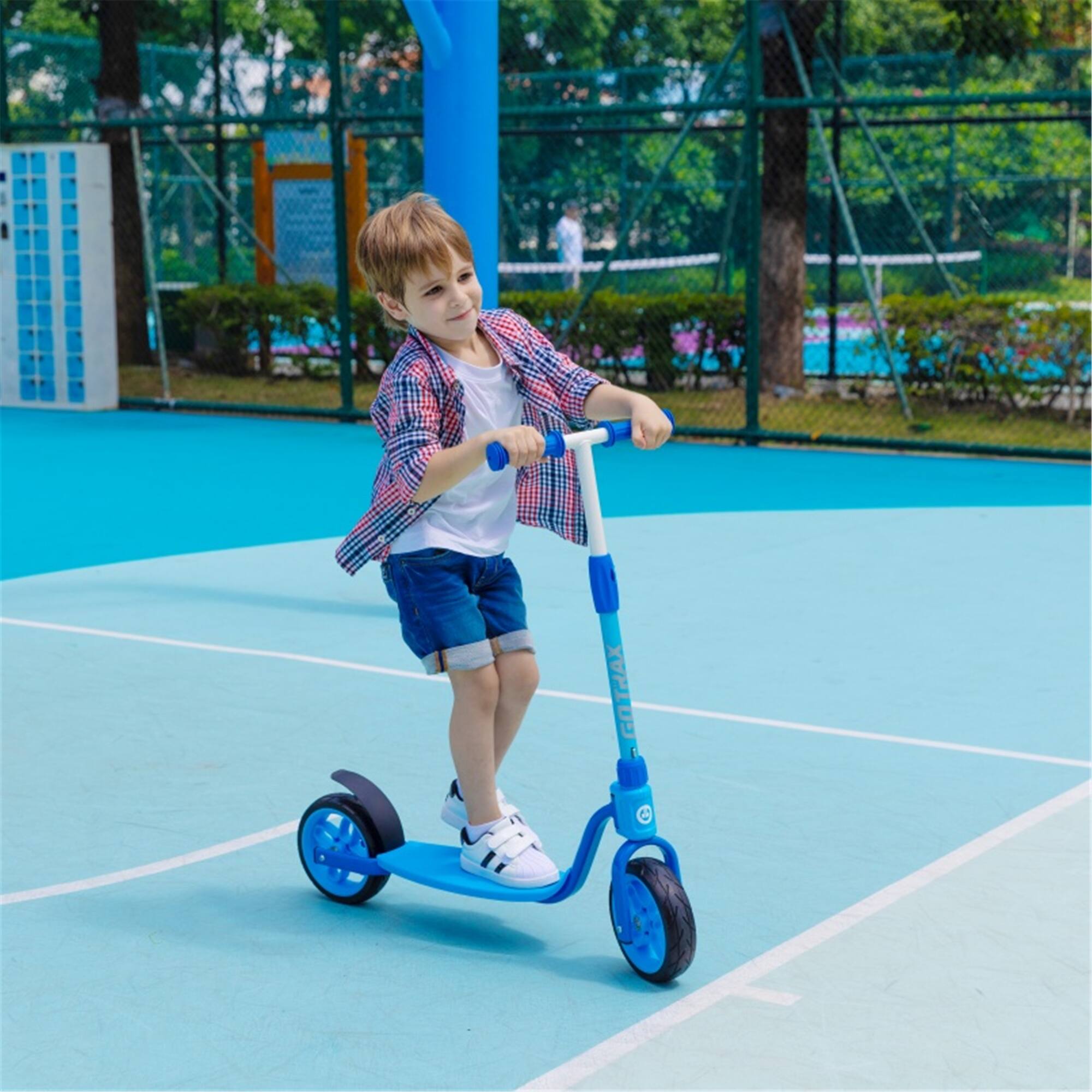 Alt View 7. GoTrax - KS8 Kids Kick Scooter for Ages 5+, 8" Wheels, Adjustable Handlebar, Foldable Design - Black.