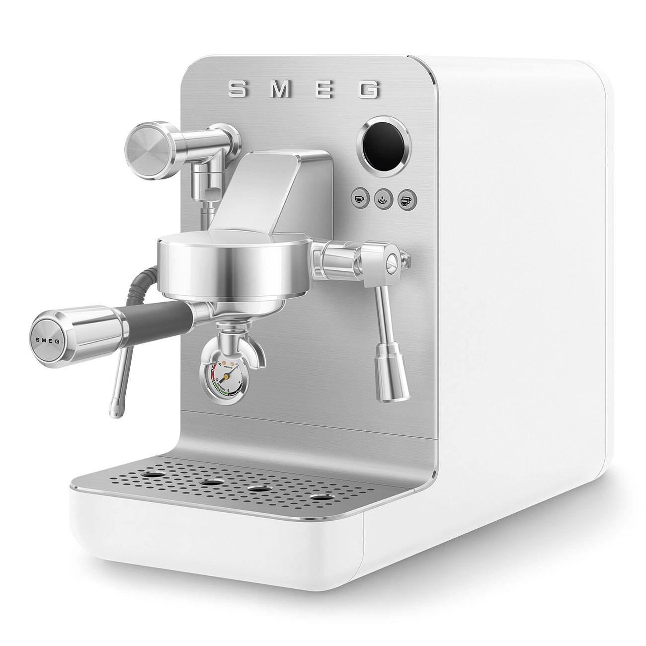 Alt View 1. SMEG - Semi-Pro Espresso Machine - Matte White.