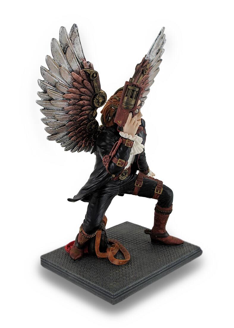 Alt View 1. Veronese Design - Hand Painted Steampunk Guardian Angel Statue / Figure - Multicolored.