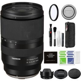 Tamron - 17-70mm f/2.8 Di III-A VC RXD Lens for Fujifilm with Advanced Accessory and Travel Bundle | 17-70 mm Lens - Black