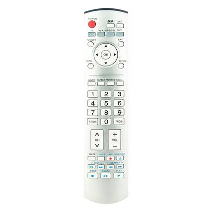 Sure, here is the corrected and grouped text from the image:
- POWER
- TV
- VCR
- TV/VIDEO
- EXIT
- OK
- MENU
- RETURN
- MUTE
- ASPECT
- FAVORITE
- RECALL
- 1
- 2
- 3
- 4
- 5
- 6
- 7
- 8
- 9
- 0
- PROG-
- R-TUNE
- VOL +
- VOL -
- CH +
- CH -
- SLEEP
- TV/VCR
- REC
- OPEN/CLOSE
- SKIP
- SEARCH
- STOP
- PAUSE
- PLAY
- SAP
- OBBS/CBL
- DVD