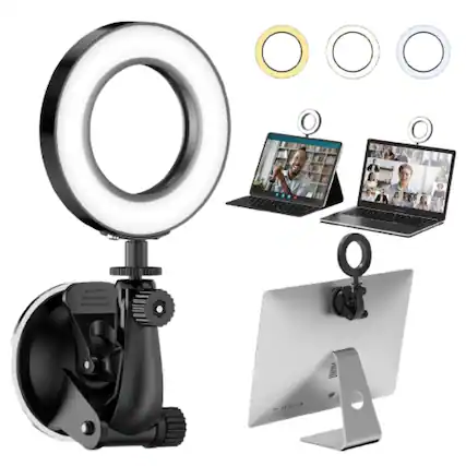 Front. Home Collection - 3-Piece Video Conference Lighting Kit – Adjustable LED Lights.