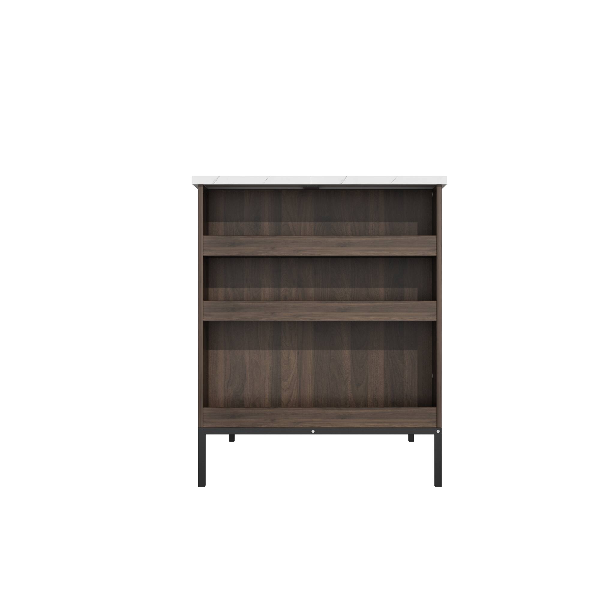 Left. Famapy - Famapy Kitchen Island Storage Cabinet: Smart Organization for Modern Kitchens - Brown & White.