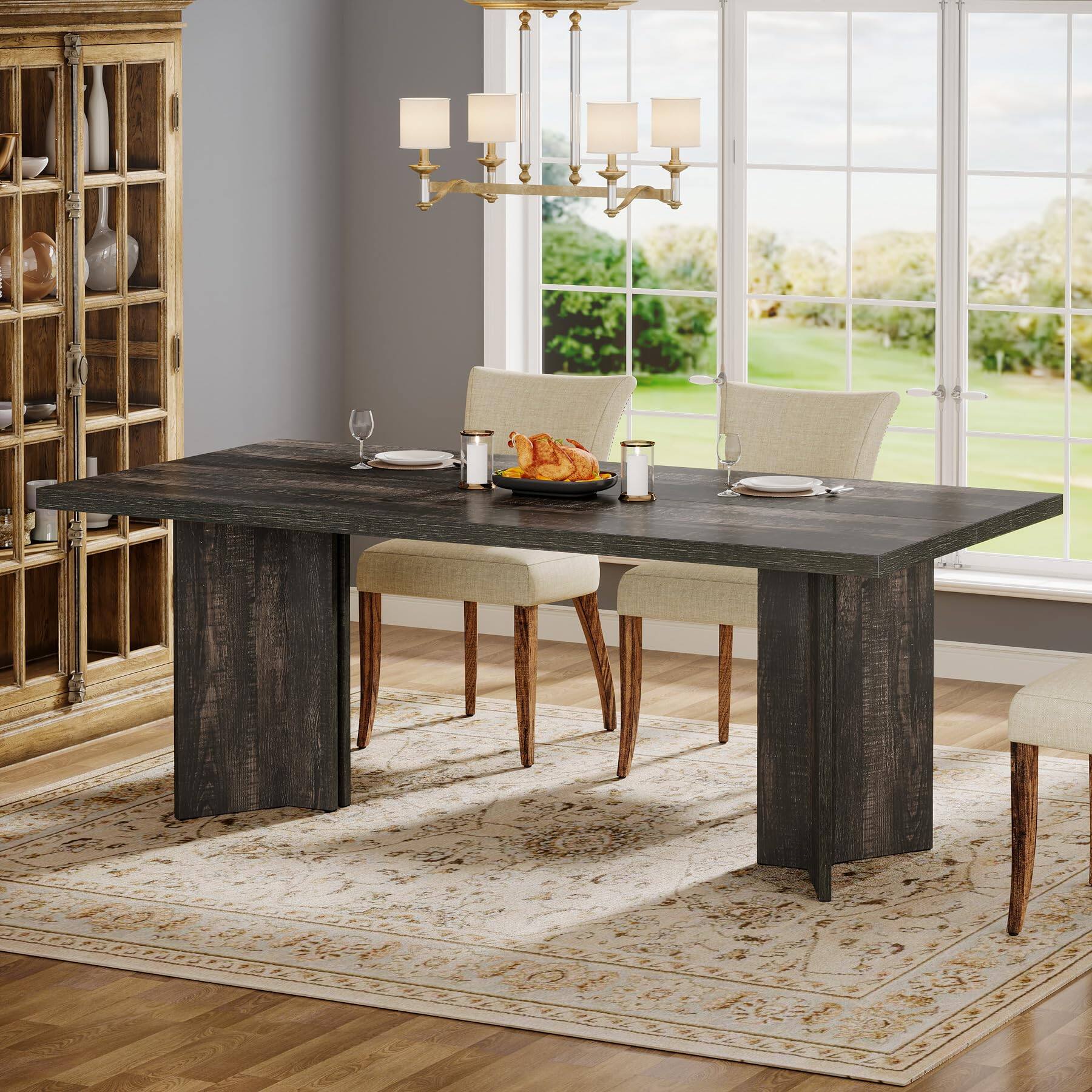 Tribesigns 63 Inch Rectangular Dining Table with Spacious Tabletop for ...