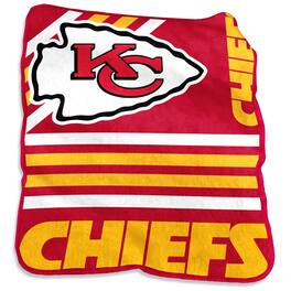 Logo Brands - Kansas City Chiefs 50'' x 60'' Plush Raschel Throw - Multicolor