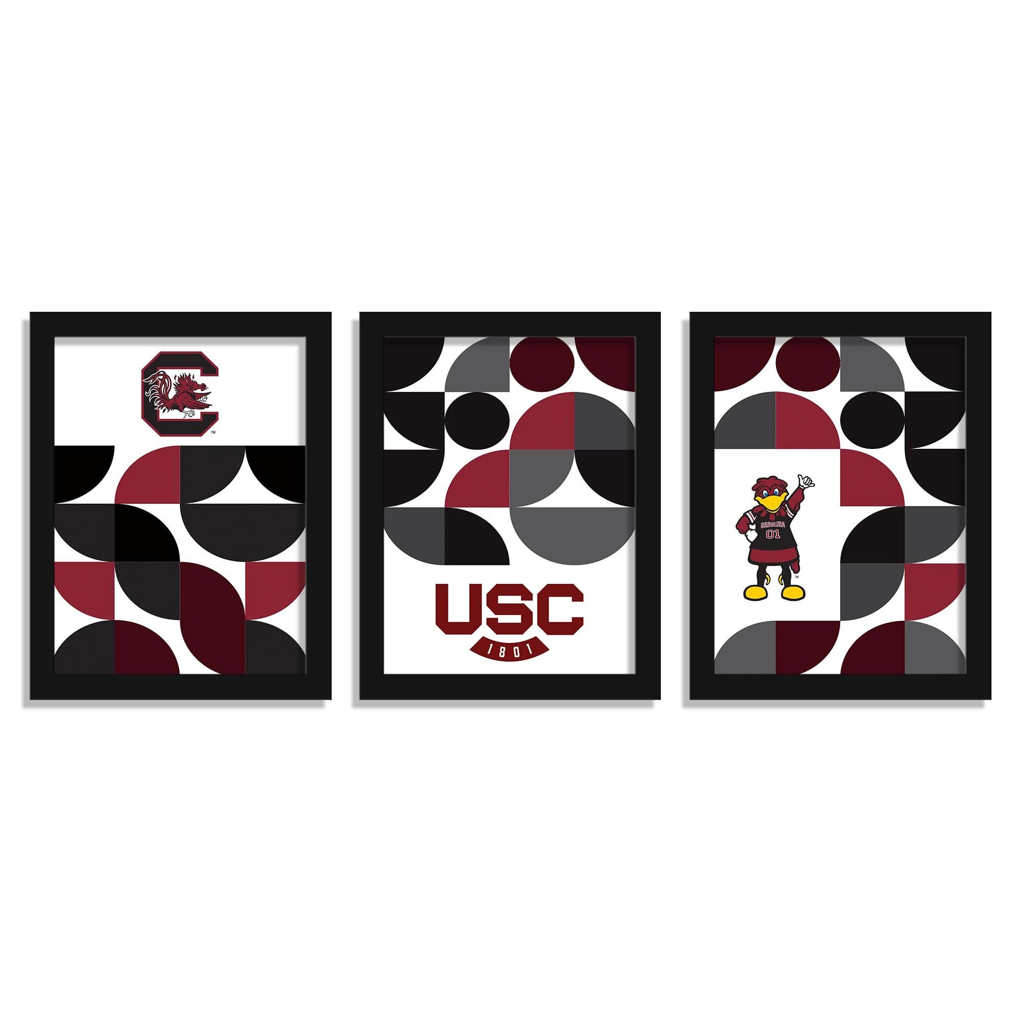 "Fan Creations - South Carolina Gamecocks 12"" x 16"" Framed Minimalist Print Set - Multicolor" price history on PriceWatchPro