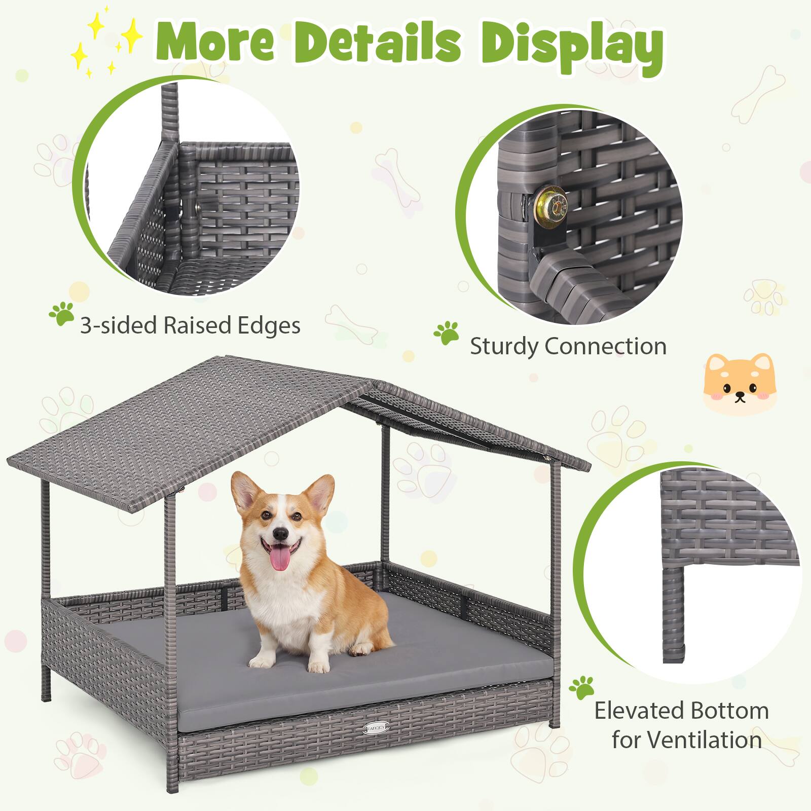 More Details Display

- 3-sided Raised Edges
- Sturdy Connection
- Elevated Bottom for Ventilation