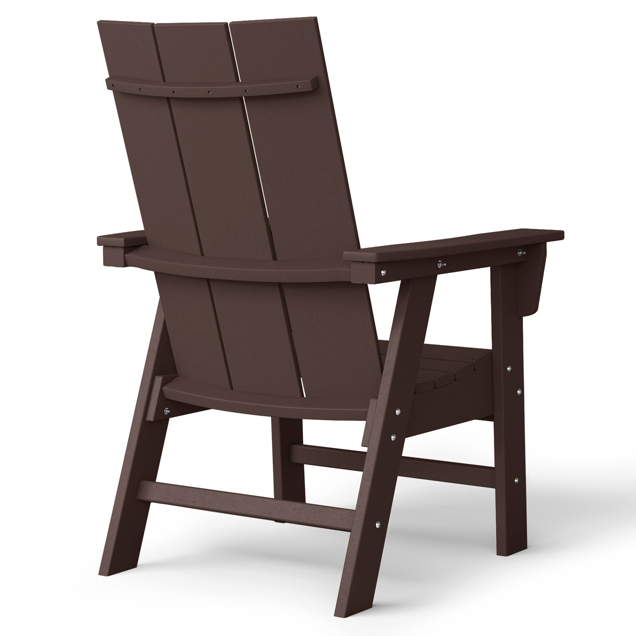Left. WestinTrends - WestinTrends Ashore Outdoor Patio HDPE Plastic Modern Adirondack Dining Chair - Dark Brown.