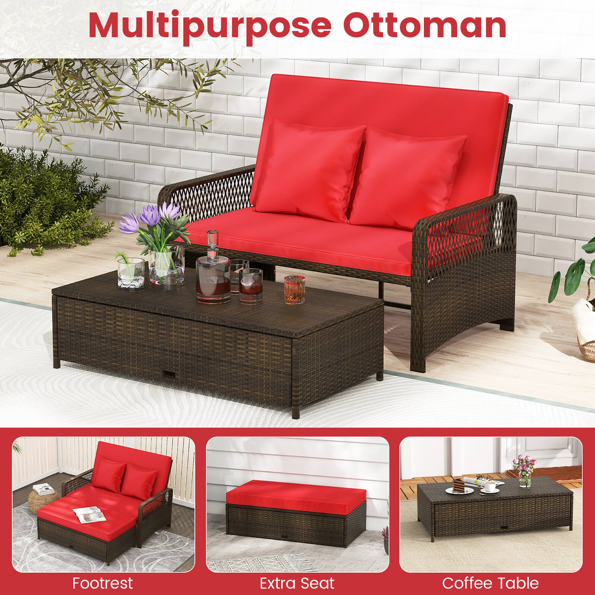 Multipurpose Ottoman

Footrest

Extra Seat

Coffee Table