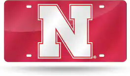 Rico Industries - Nebraska Cornhuskers Logo Mirror Look Laser License Plate - Multi