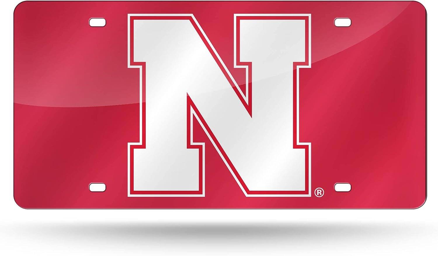 Nebraska Cornhuskers Logo Mirror Look Laser License Plate