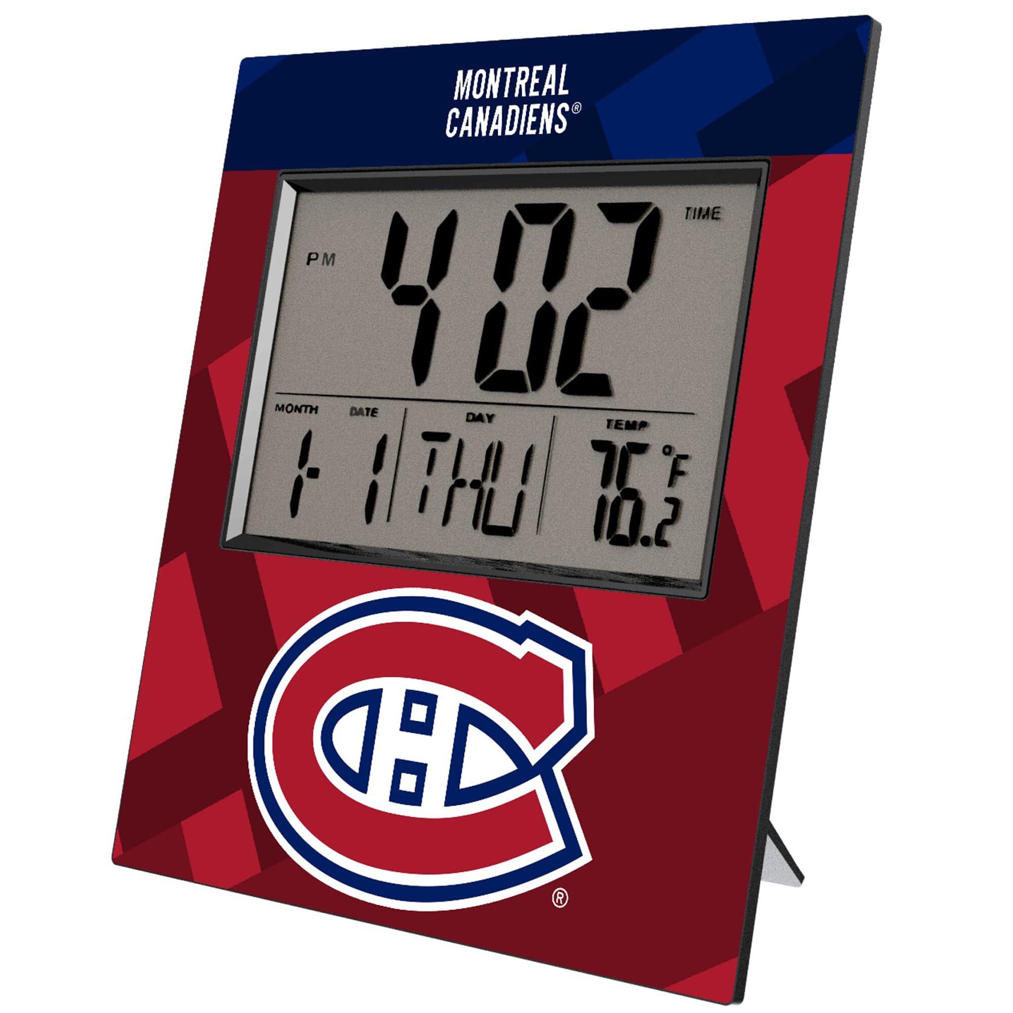 Keyscaper - Montreal Canadiens Color Block Digital Desk Clock - Multicolor