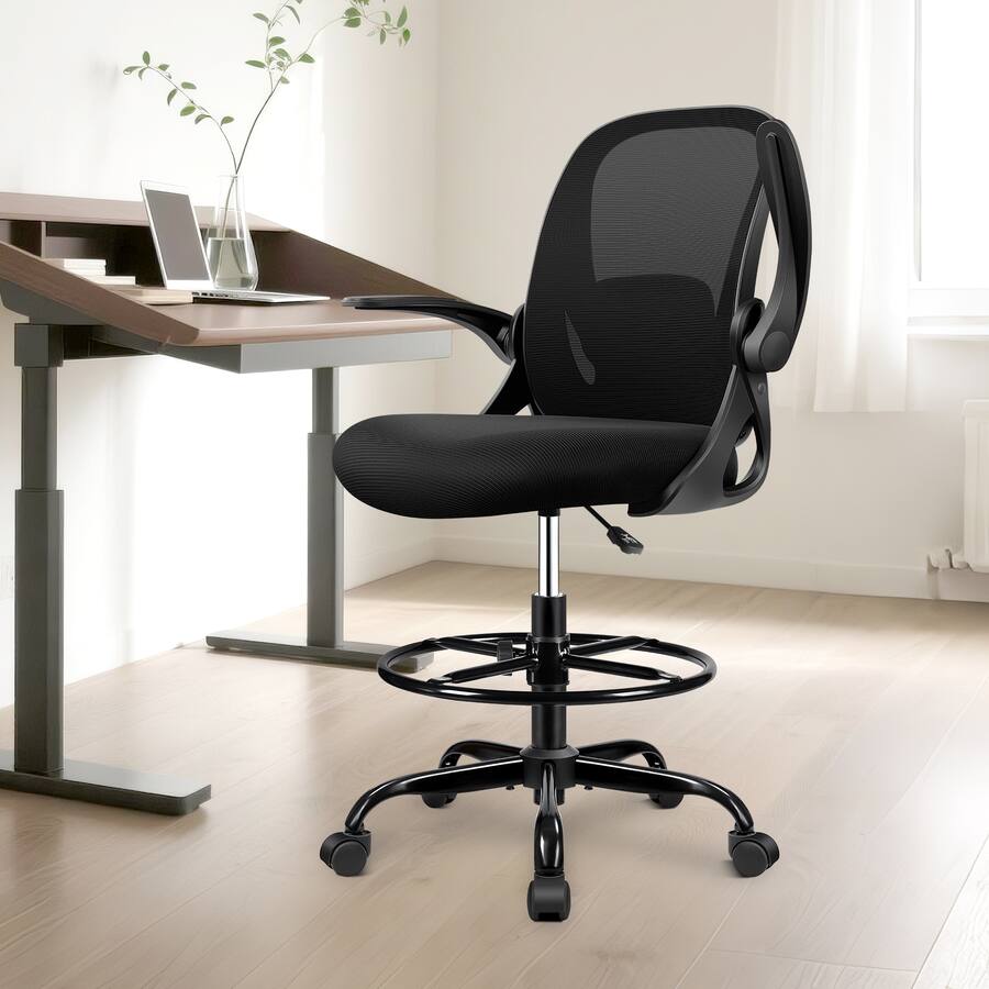 Chair S Ringer KERDOM Drafting Chair Tall Office Chair with Flip up Armrests Ergonomic ...
