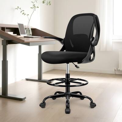 KERDOM Drafting Chair Tall Office Chair with Flip up Armrests KERDOM Drafting Chair Tall Office Chair with Flip up Armrests