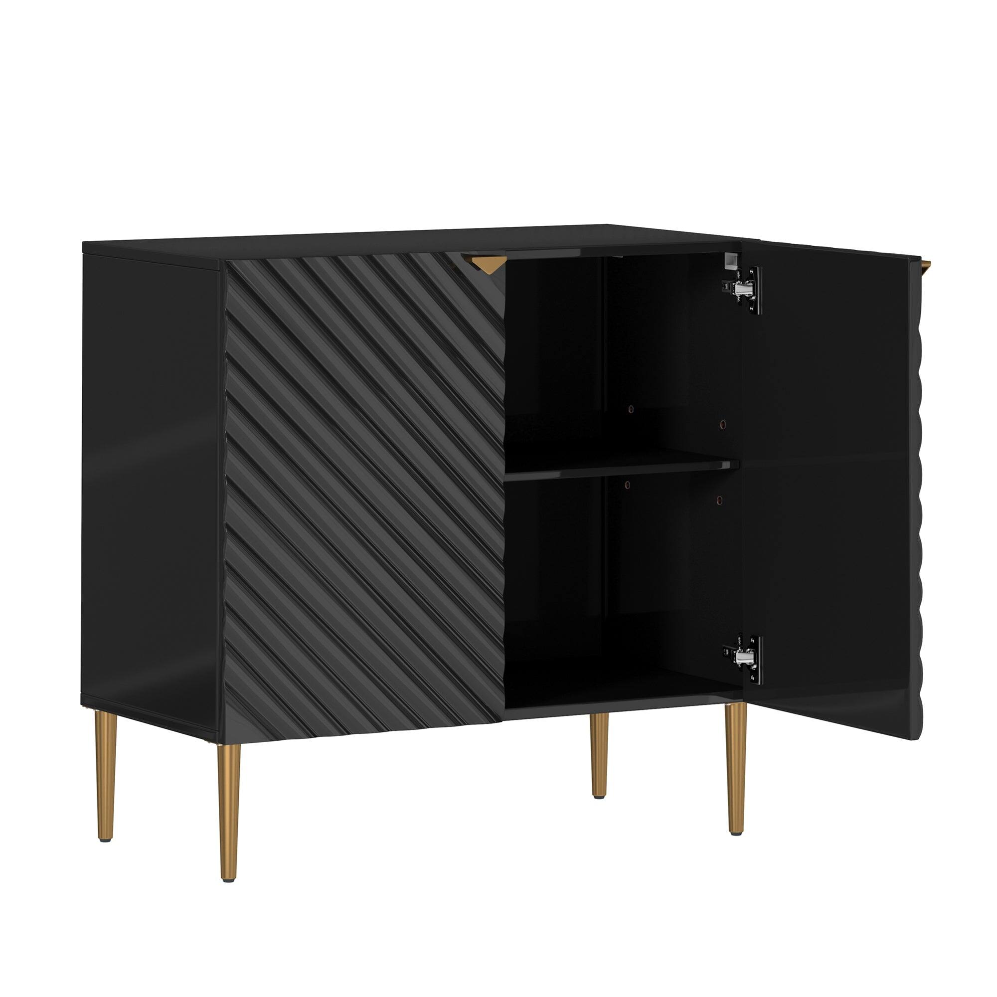 Alt View 1. Boyel Living - 2 Door Locker Accent Cabinet - Black.