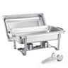 VEVOR - Chafing Dish Buffet Set, 8 Qt 2 Pack, Stainless Steel Chafer with 2 Full Size Pans, Rectangle Catering Warmer Server - Silver