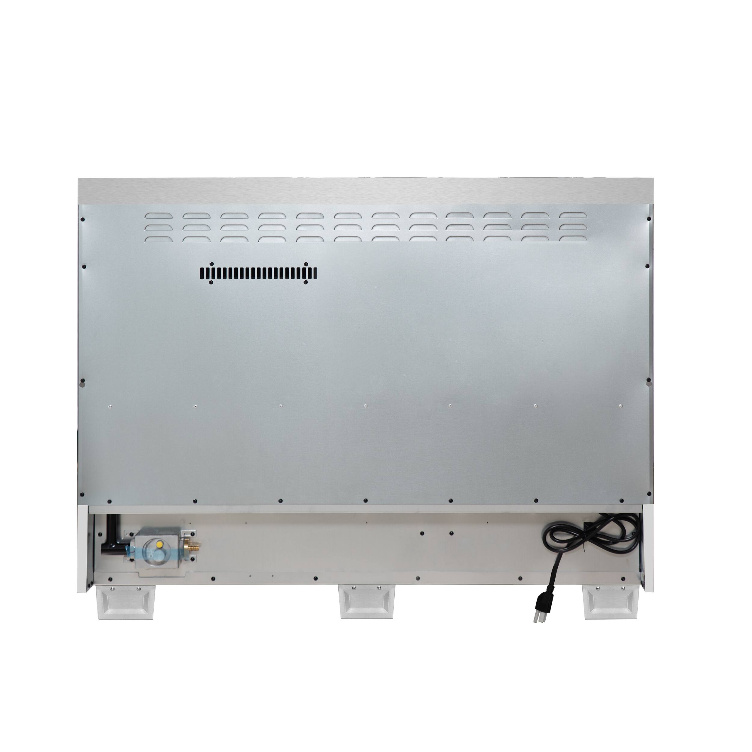 Back. Forno Appliances - Capriasca 6.58 Cu. Ft. Freestanding Double Oven Gas Convection Range with French Doors and Rotisserie Air Fryer - Black.