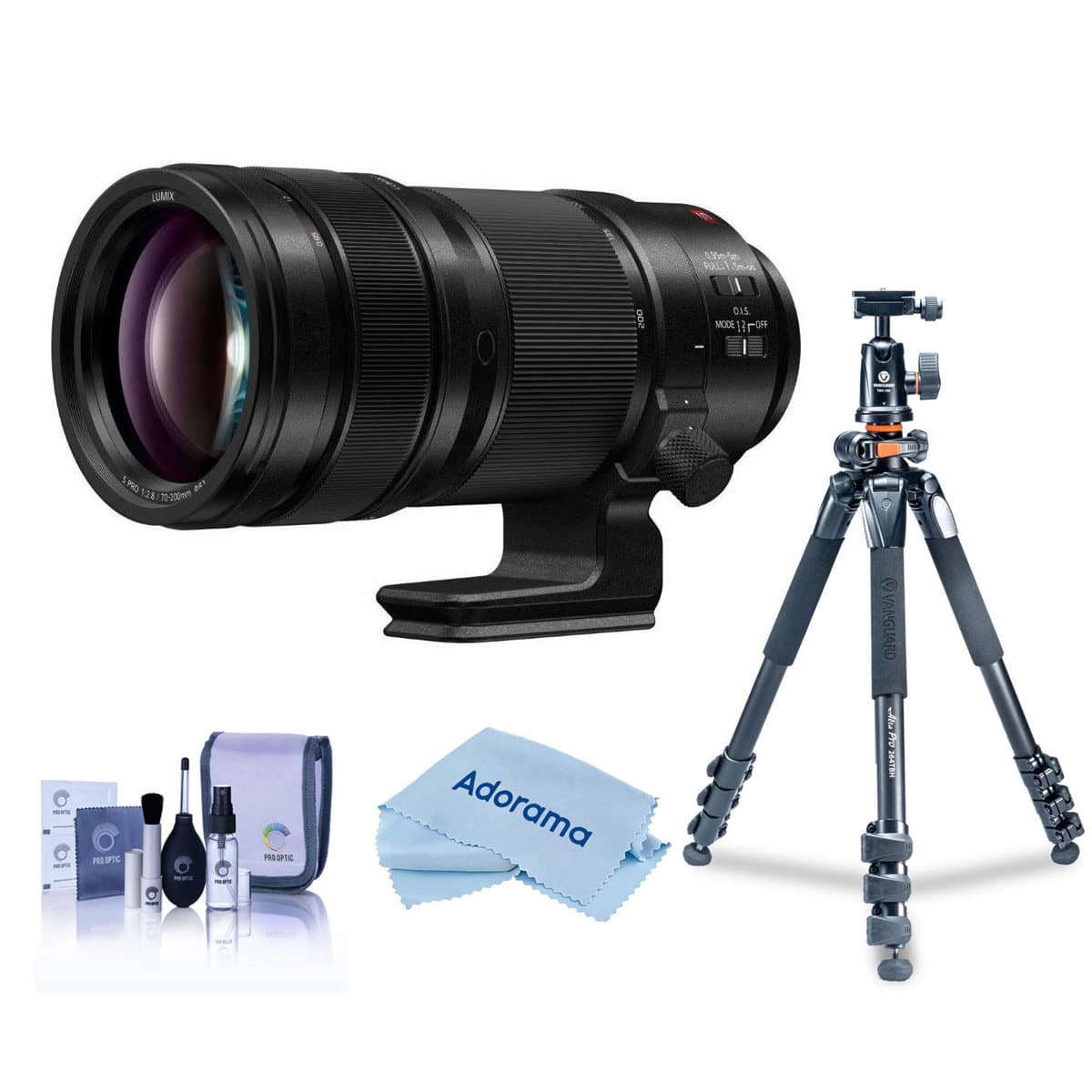Bundle - Panasonic - LUMIX S PRO 70-200mm f/2.8 O.I.S. Lens for L Mount, with Takama 3-Section Aluminum Video Tripod with price history on PriceWatchPro