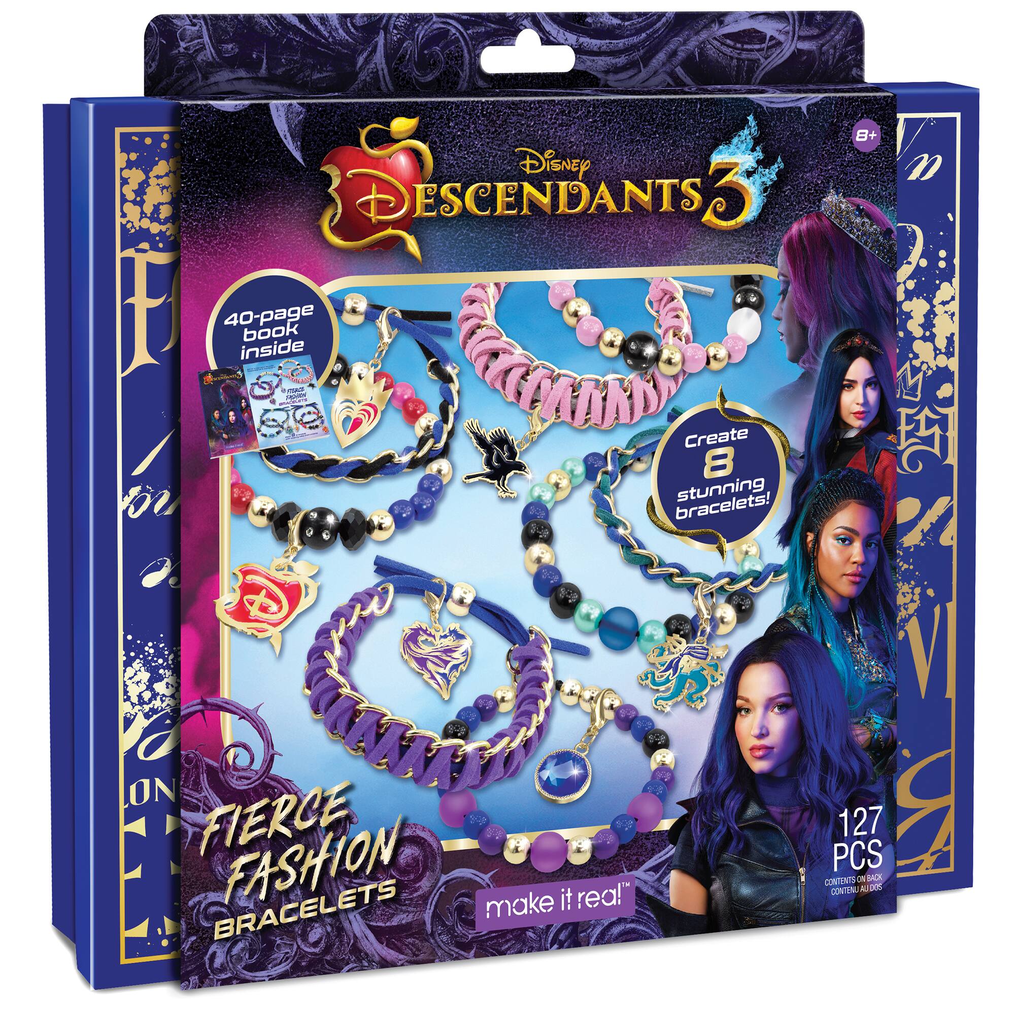 Disney Descendants 3 Fierce Fashion Bracelets Kit: Create 8 bracelets! 40-page inside book. 127 PCS.