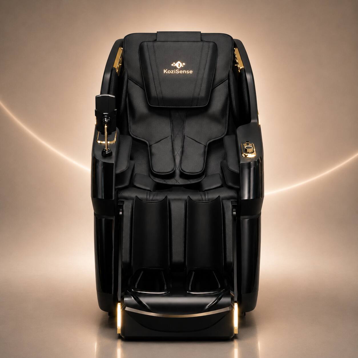 Angle. KoziSense - KZ-605 4D Massage Chair,Deep Zero Gravity,Thai Stretch,Auto Extension Legrest,Back and Front Heat,FREE Inside Delivery - Black.
