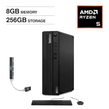 8GB MEMORY
256GB STORAGE
AMD RYZEN 5
ThinkCentre M
Lenovo