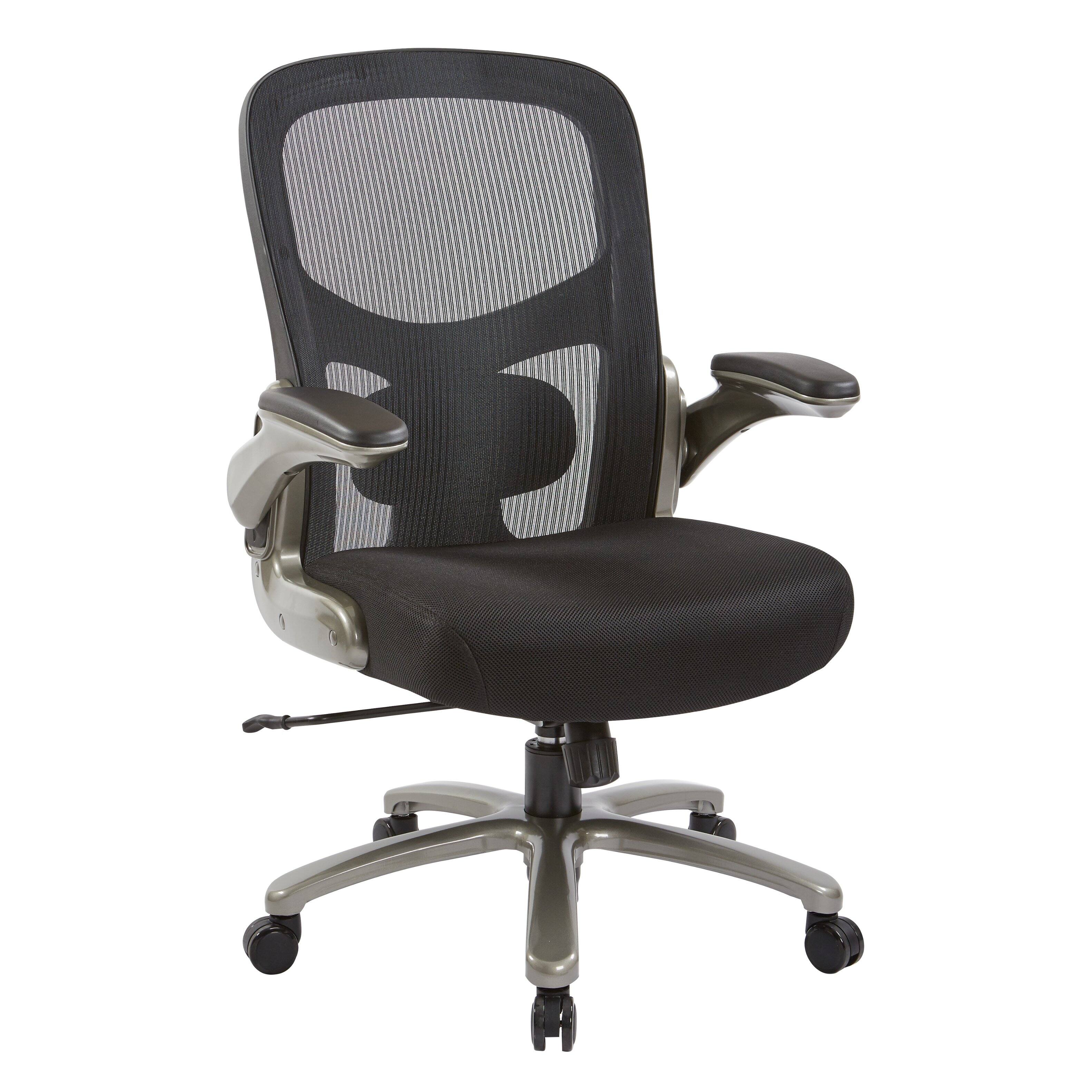 Angle. Office Star Products - Big and Tall Mesh Back Chair - Black.