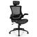 Front. Costway - Mesh Adjustable Swivel Office Chair with Flip-Up Armrests - Black.
