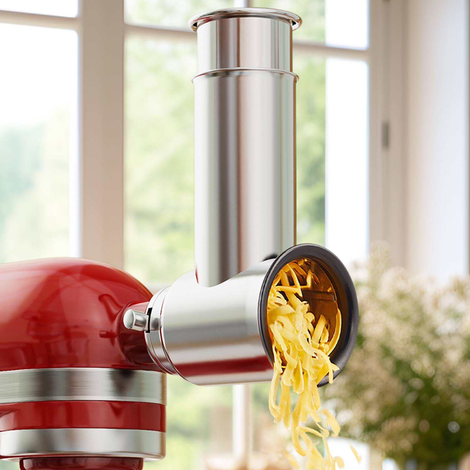 Alt View 3. Gvode - Gvode Cheese Grater & Slicer Shredder Attachment, Compatible with KitchenAid®, All Steel, 4 Blades.