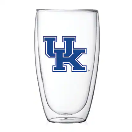 Front. Indigo Falls - Kentucky Wildcats 15oz. Double Wall Thermo Glass - Multicolor.