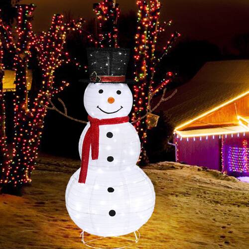 Alt View 9. Winado - 4FT Christmas Snowman Snow Fleece with LED Lights, Imitated Branch Hand for Indoor Outdoor Holiday Party Decorations - White.