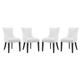 Marquis Faux Leather Dining Chair Set of 4 by Modway - White
