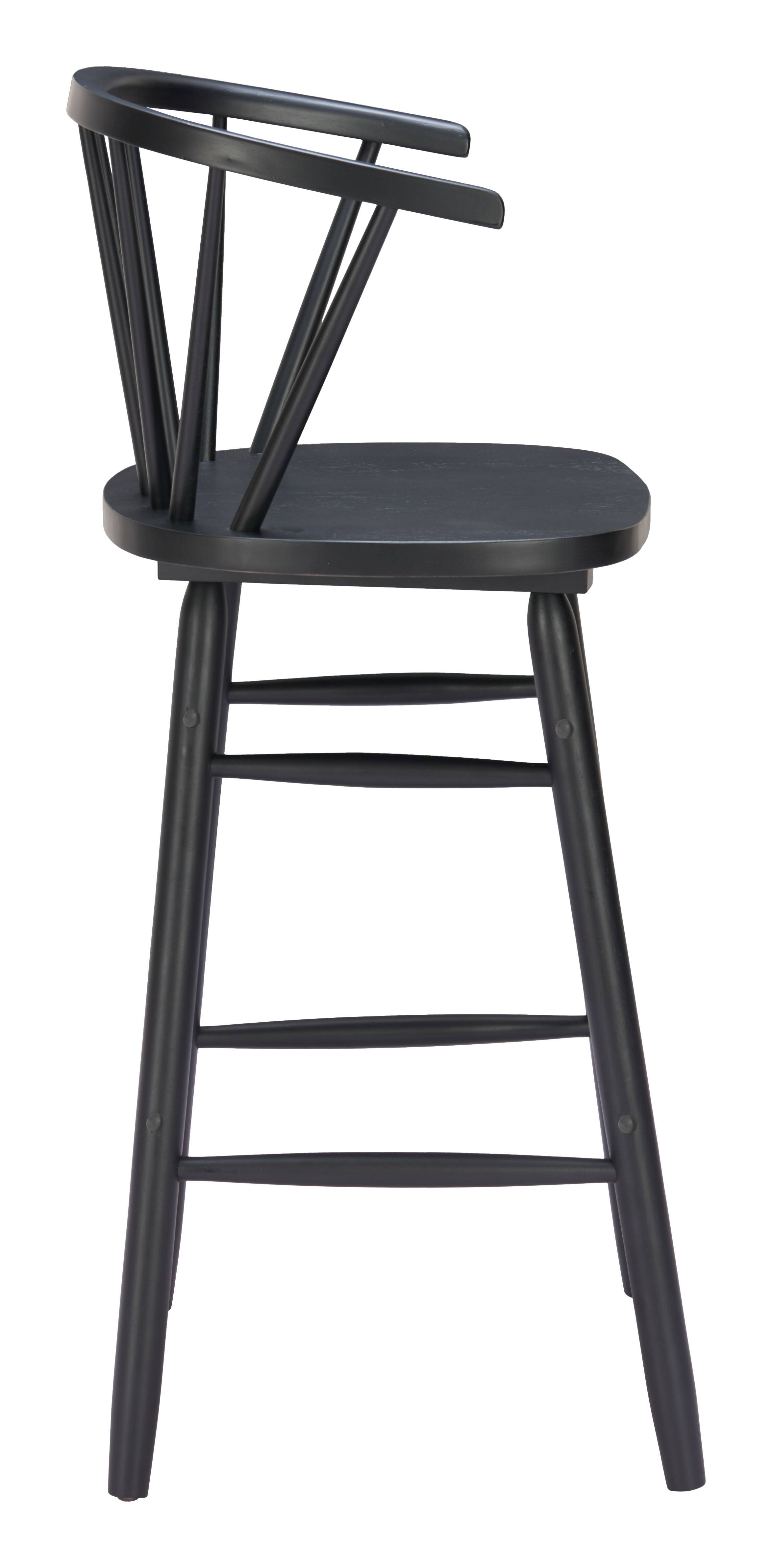 Back. Hivvago - Stenger Barstool (Set of 2) Black - Black.