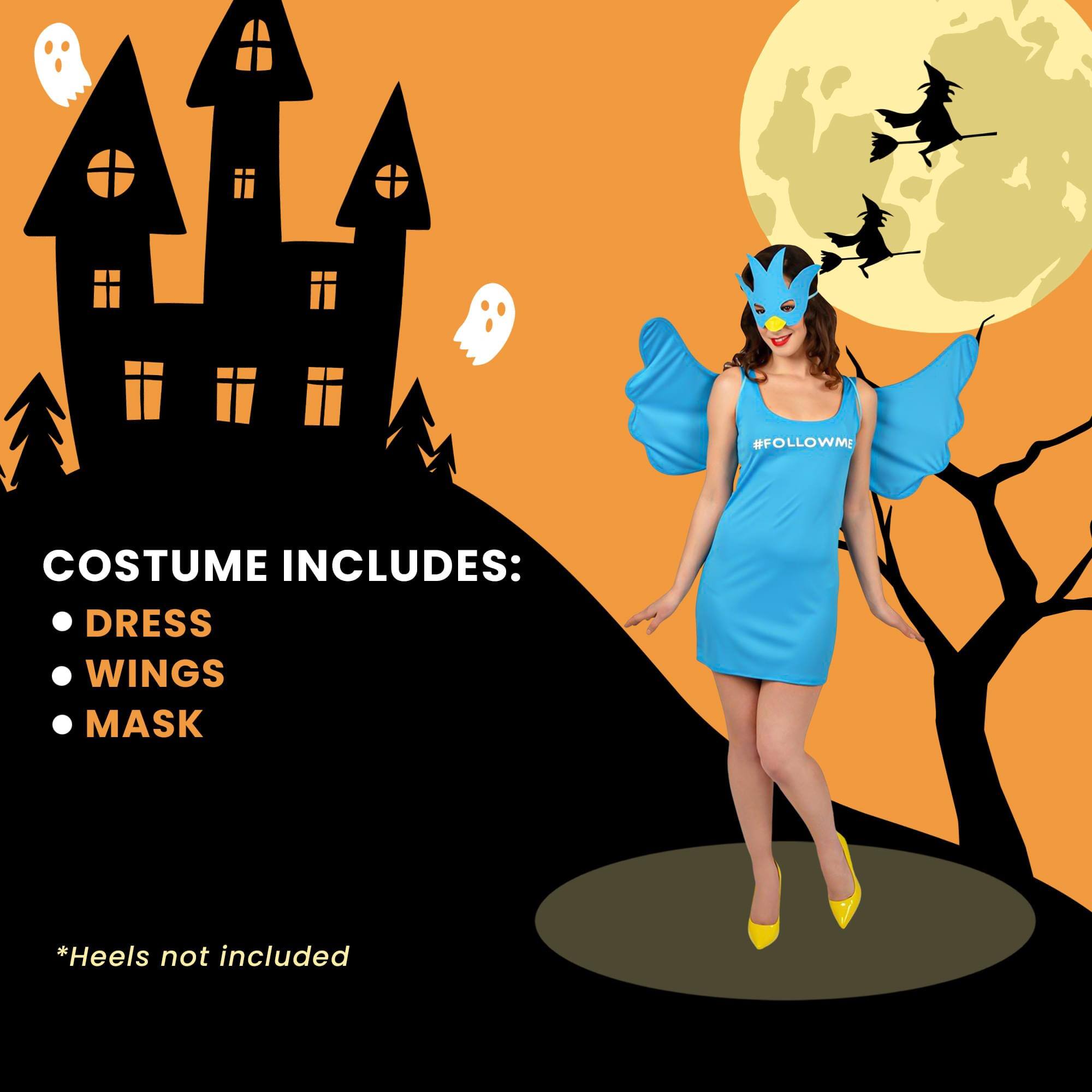 #FOLLOWME COSTUME INCLUDES: DRESS WINGS MASK *Heels not included